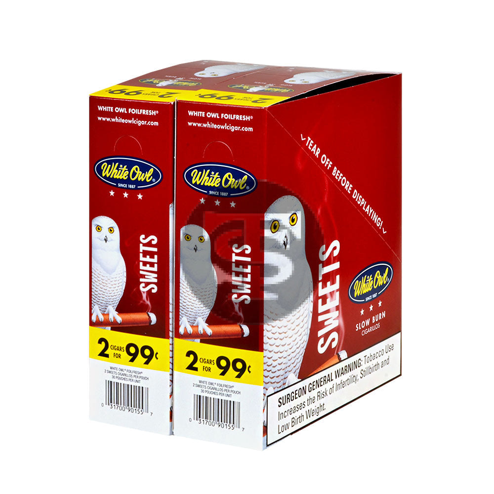 White Owl Cigarillos 99 Cent Pre Priced 30 Packs of 2 Cigars Sweets 2