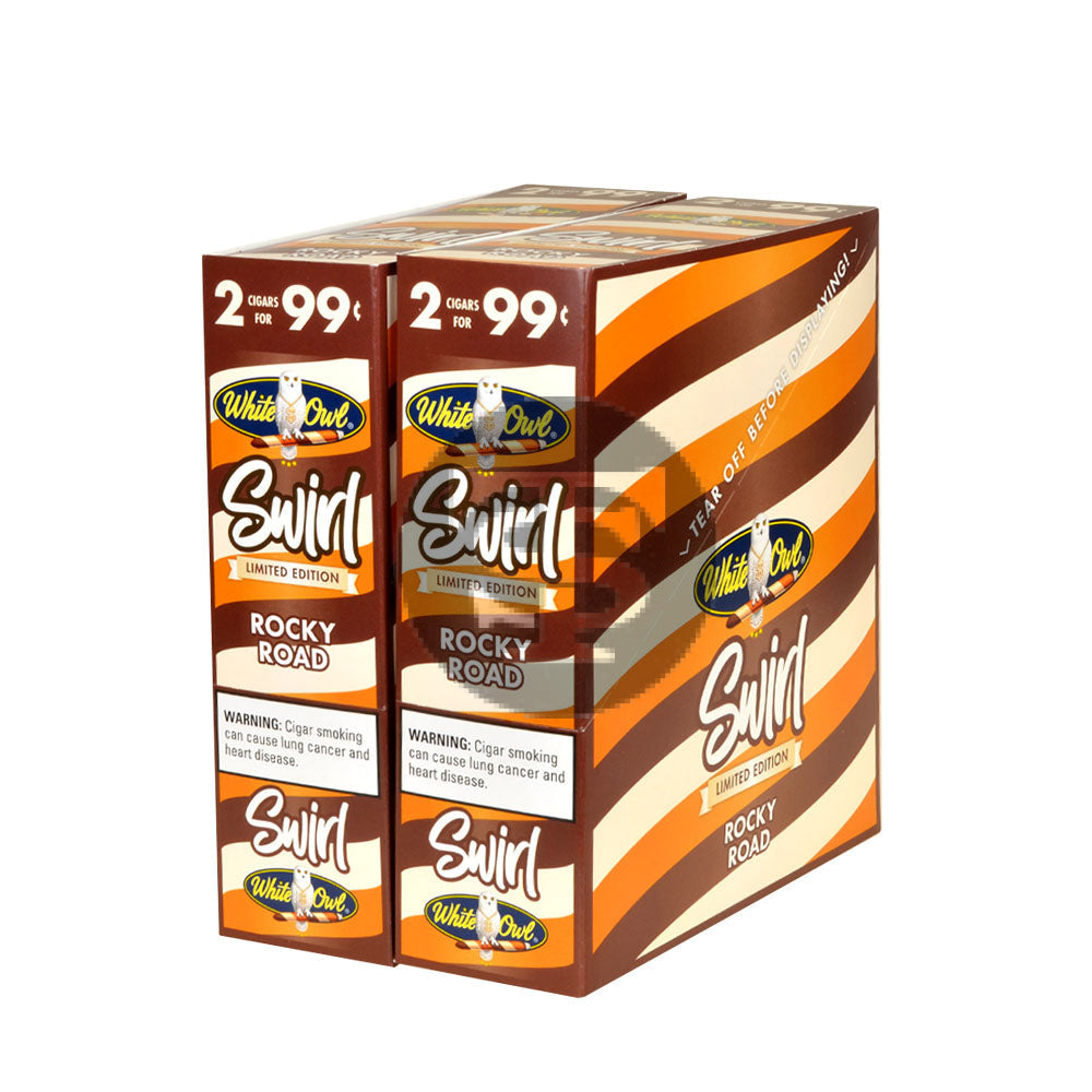 White Owl Cigarillos 99 Cent Pre Priced 30 Packs of 2 Cigars Swirl Rocky Road