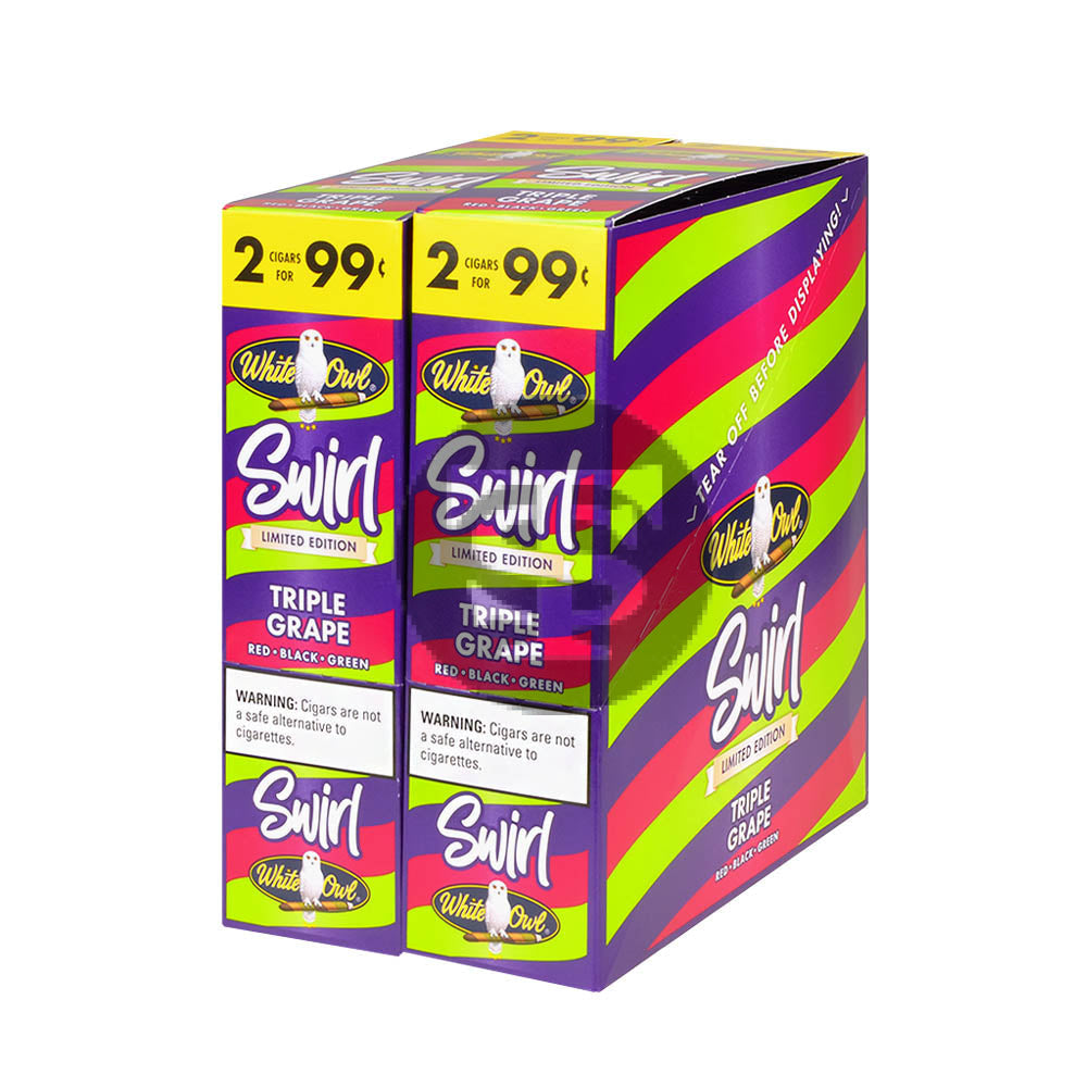 White Owl Cigarillos 99 Cent Pre Priced 30 Packs of 2 Cigars Swirl Triple Grape 1