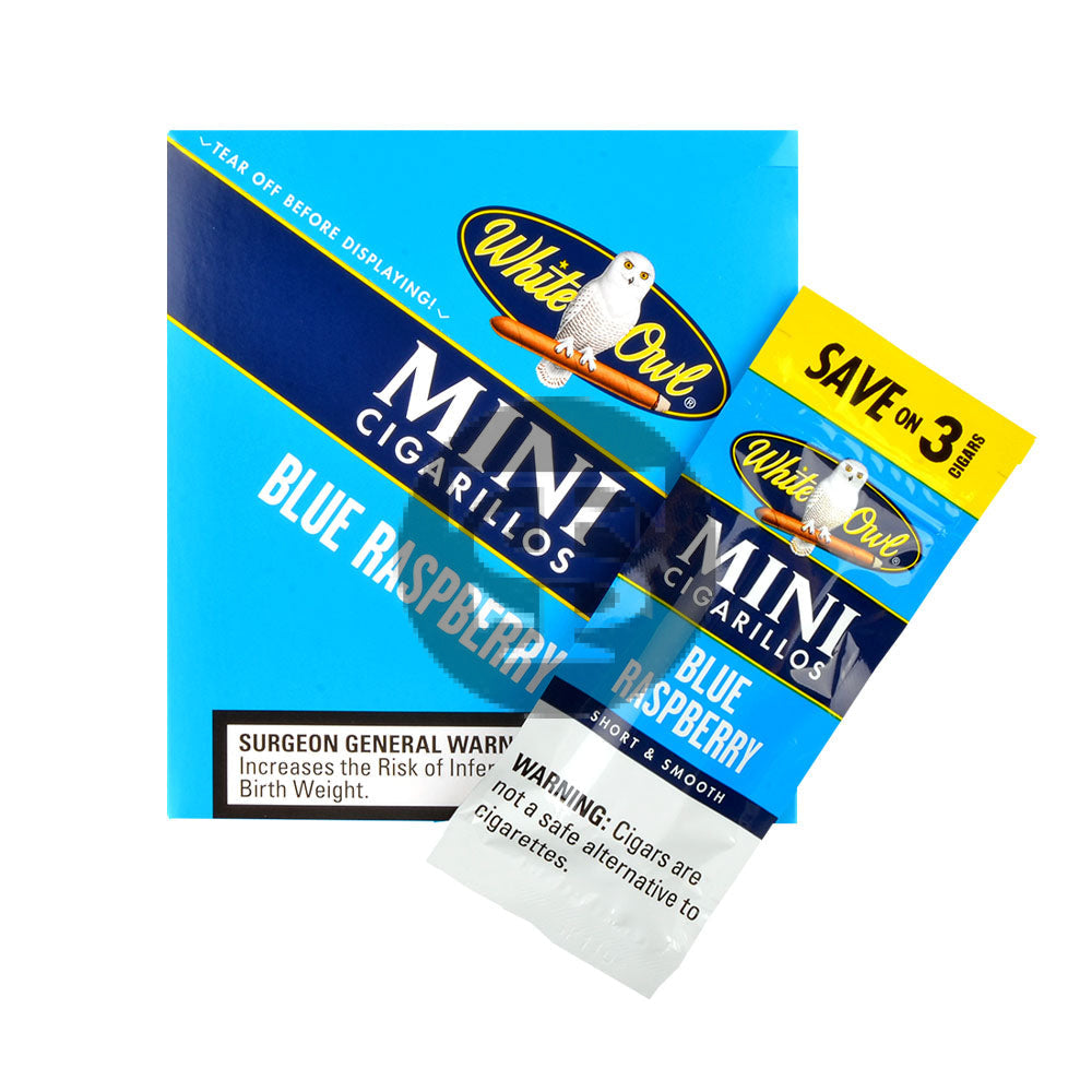 White Owl Cigarillos Mini Save on 3 Blue Raspberry 15 Packs Of 3 3