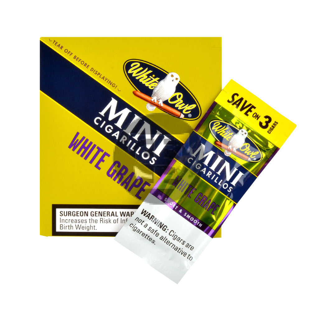 White Owl Cigarillos Mini Save on 3 White Grape 15 Packs Of 3 3