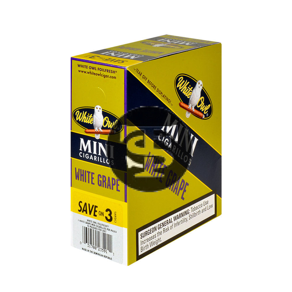 White Owl Cigarillos Mini Save on 3 White Grape 15 Packs Of 3 2