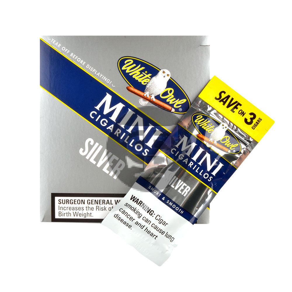 White Owl Cigarillos Mini Save on 3 Silver 15 Packs Of 3 3