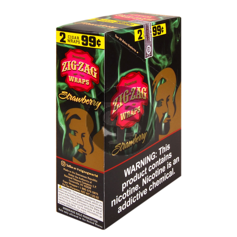 Zig Zag Wraps Premium Strawberry Bash 25 Packs of 2 Pre-Priced 99c
