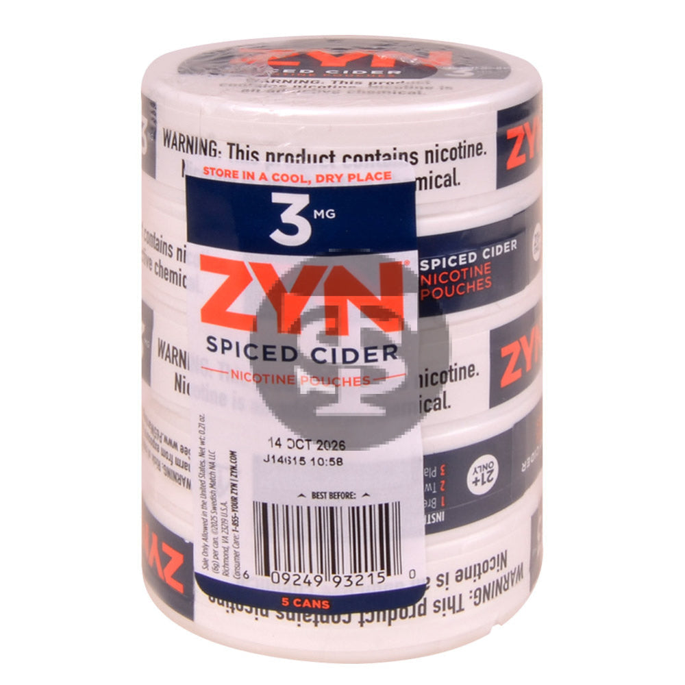 Zyn Nicotine pouches 3mg Spiced Cider 5 cans