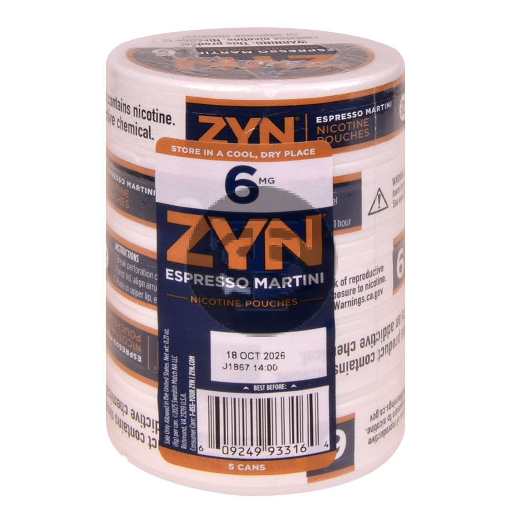 Zyn Nicotine pouches 6mg Espresso Martini 5 cans