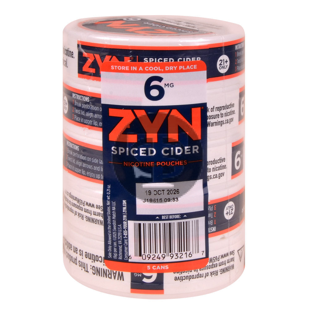Zyn Nicotine pouches 6mg Spiced Cider 5 cans