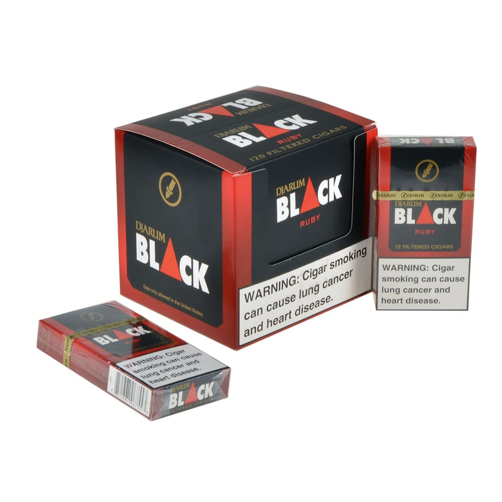 Djarum Black Cherry (Ruby) Filtered Cigars 10 Packs of 12 5
