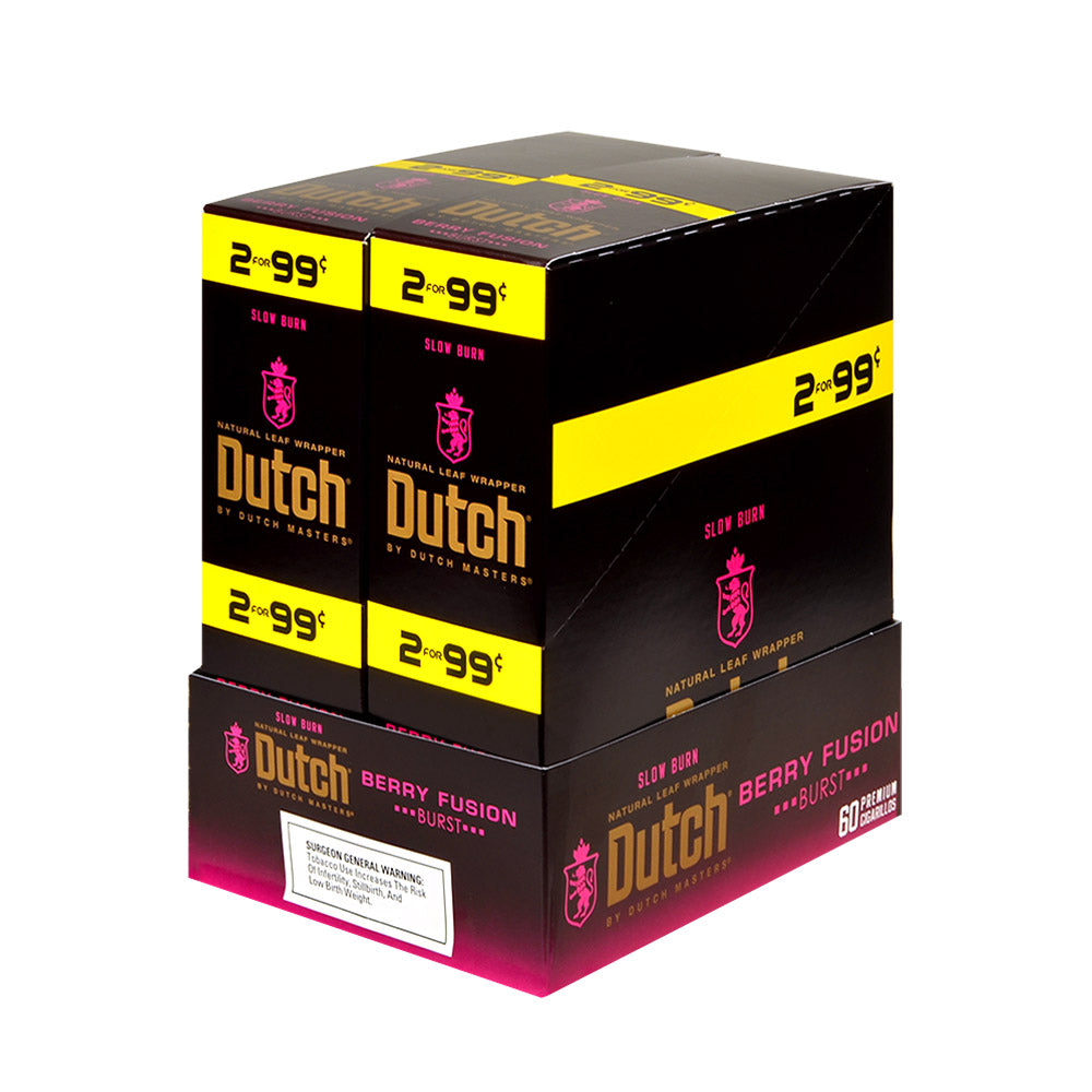Dutch Masters Foil Fresh Berry Fusion 99 Cent Cigarillos 30 Packs of 2 1