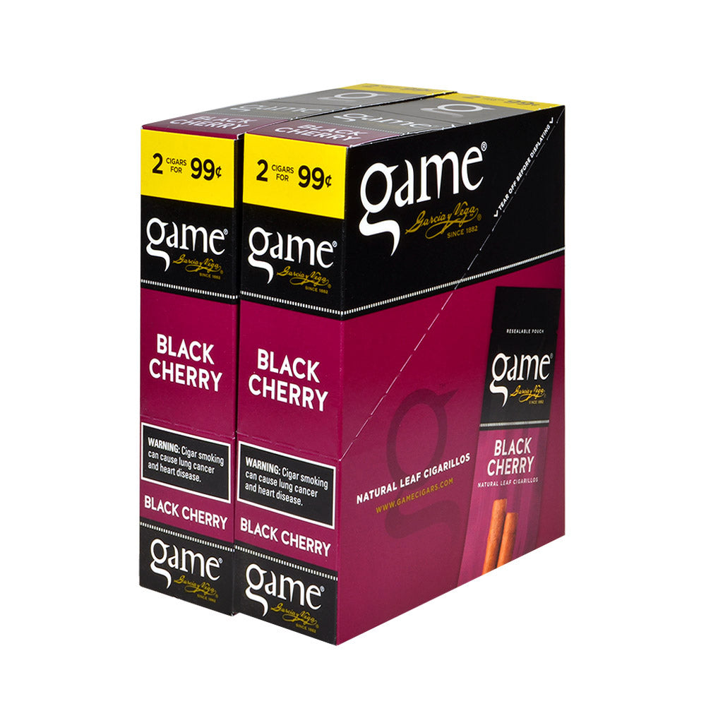 Game Vega Cigarillos Black Cherry Foil 2 for 99 Cents 30 Pouches of 2 1