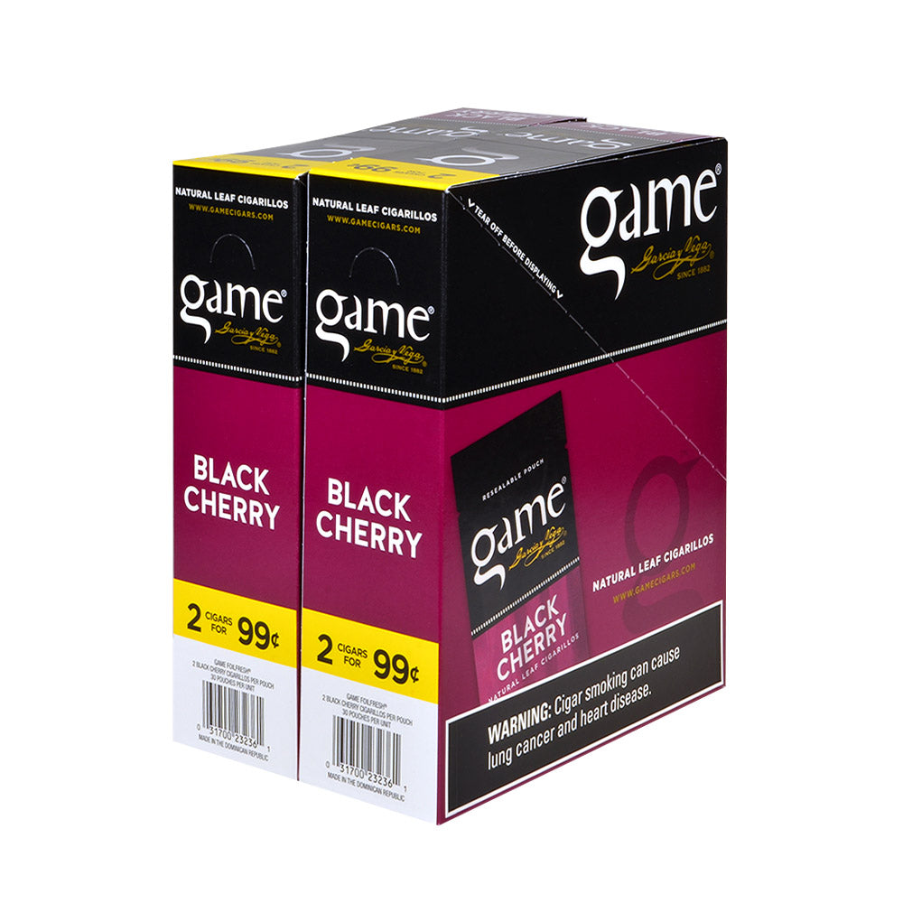 Game Vega Cigarillos Black Cherry Foil 2 for 99 Cents 30 Pouches of 2 2
