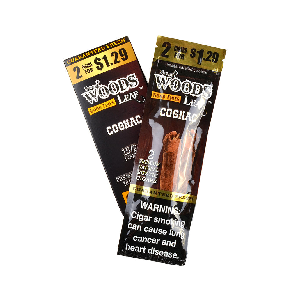 Good Times Sweet Woods 2 For $1.29 Cigarillos 15 Pouches Of 2 Cognac 3