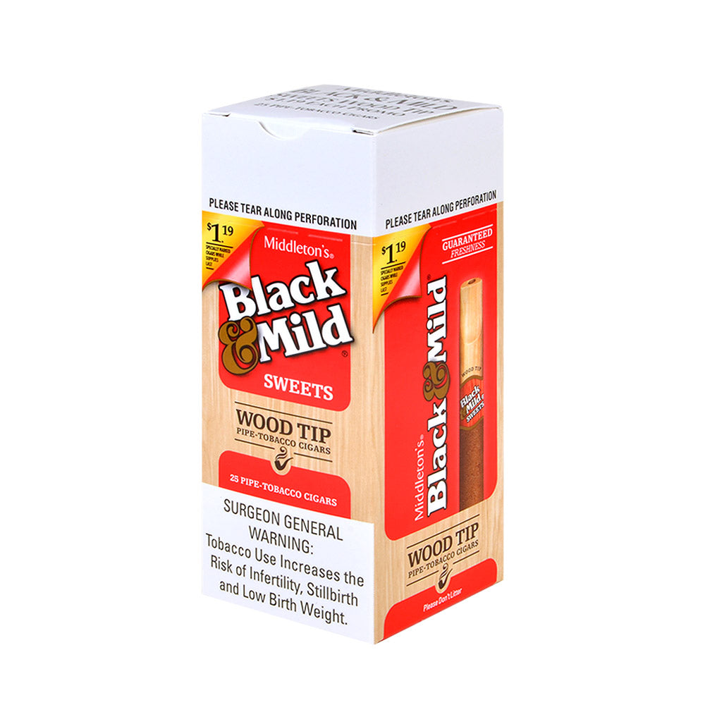 Middleton's Black & Mild $1.19 Sweets Wood Tip Box of 25 Cigars 1