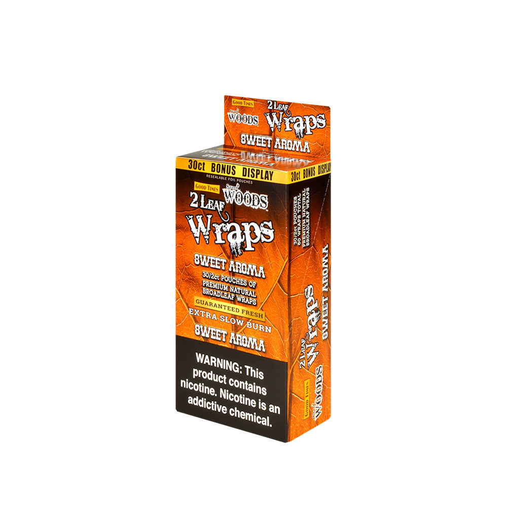 Good Times Sweet Woods Leaf Wrap Sweet Aroma 30 Pouches of 2 1