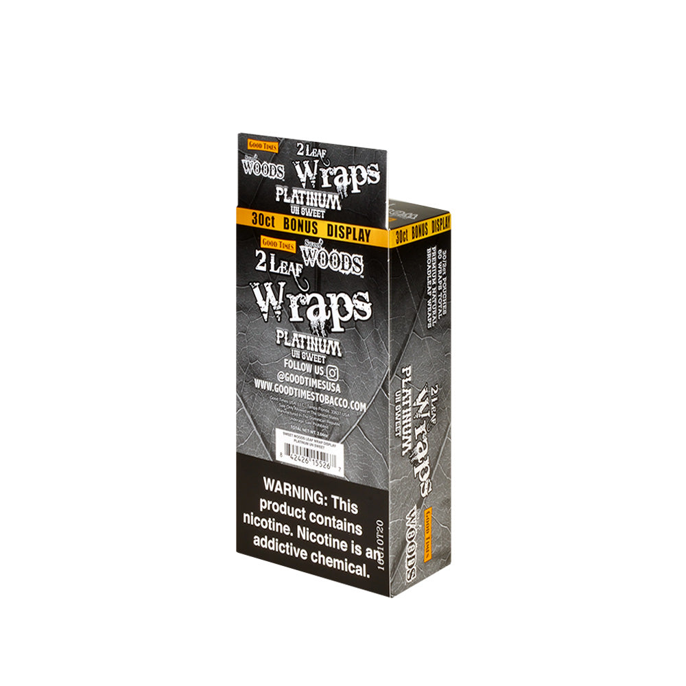 Good Times Sweet Woods Leaf Wrap Platinum (Un Sweet) 30 Pouches of 2 2