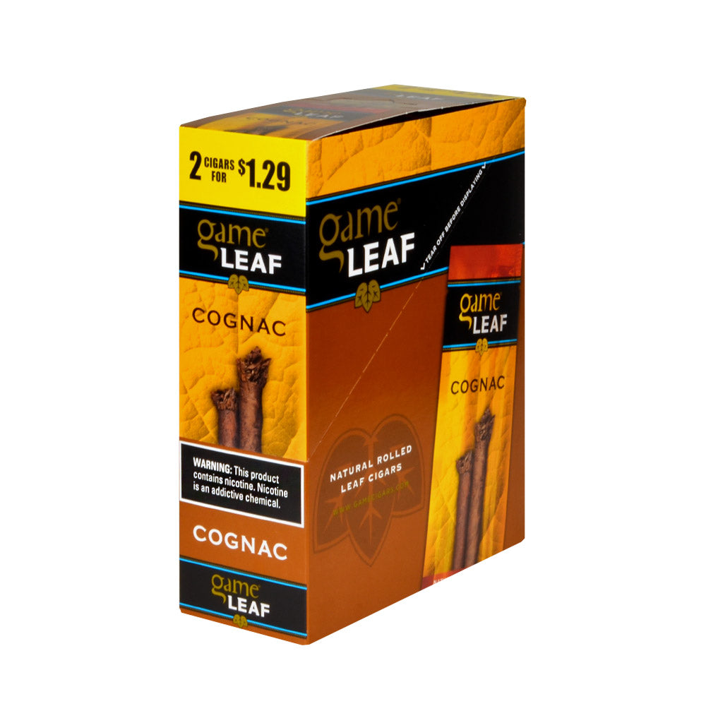 Game Leaf Cognac Cigarillos 2 for $1.29 Cents 15 Pouches of 2 1