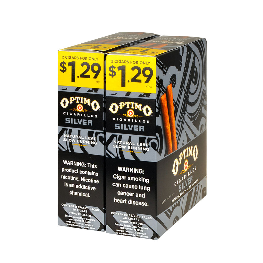 Optimo 2 for $1.29 Cigarillos 30 Pouches of 2 Silver 1