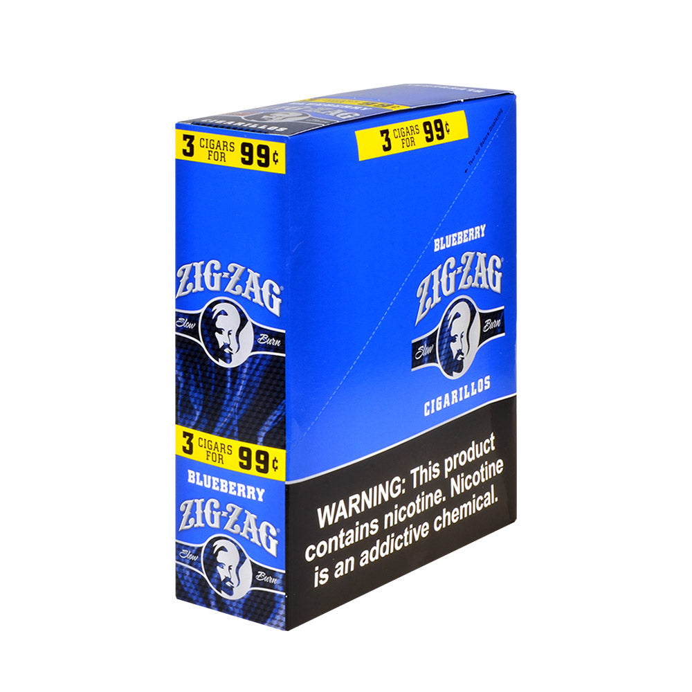 Zig Zag Blueberry Cigarillos 3 for 99 Cents 15 Pouches of 3 1