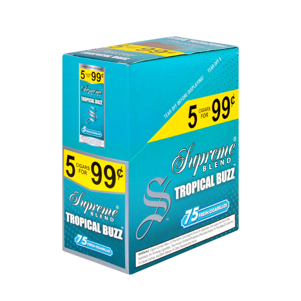 Supreme Blend Cigarillos 5 for 99 Cents Tropical Buzz 15 Packs of 5 1