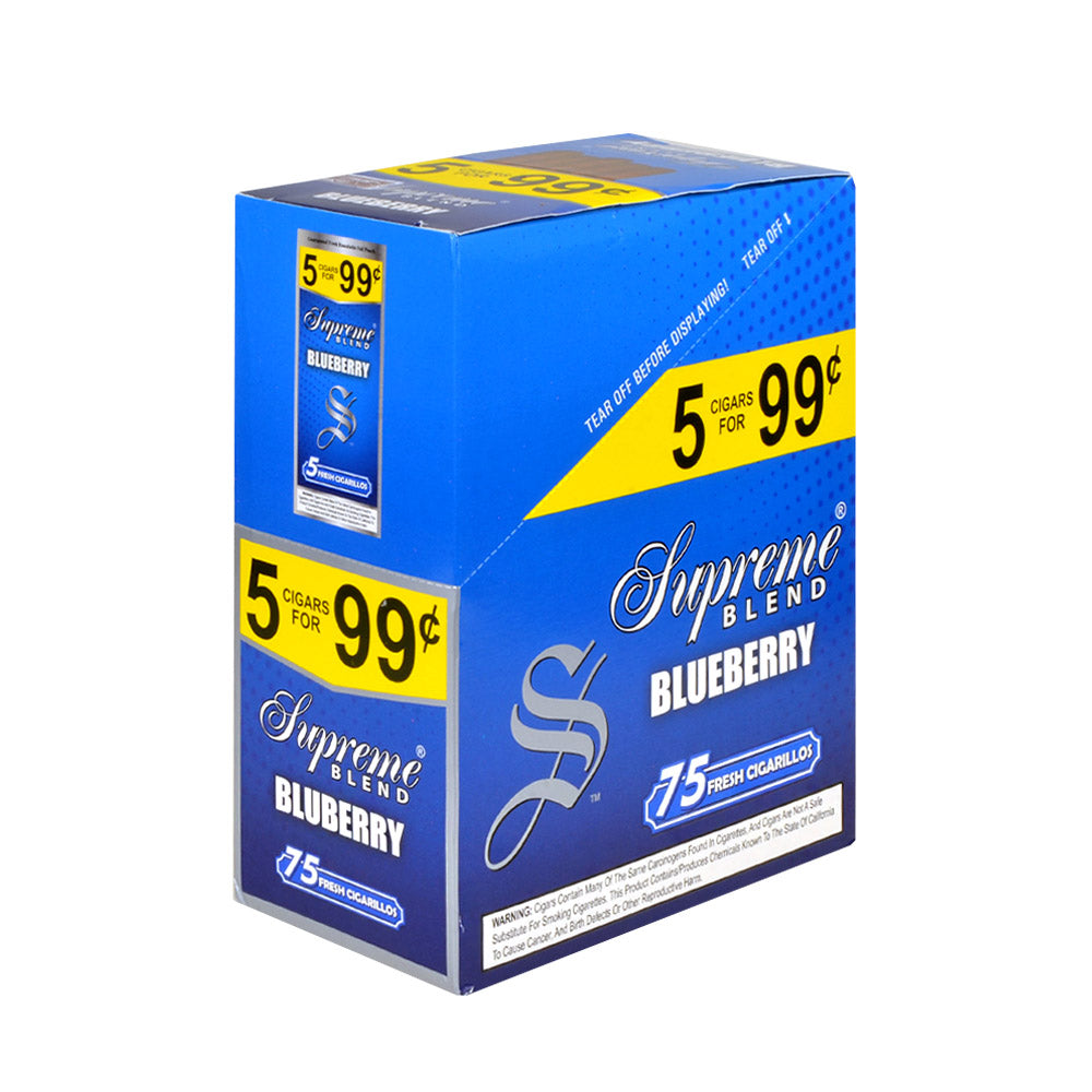 Supreme Blend Cigarillos 5 for 99 Cents Blueberry 15 Packs of 5 1
