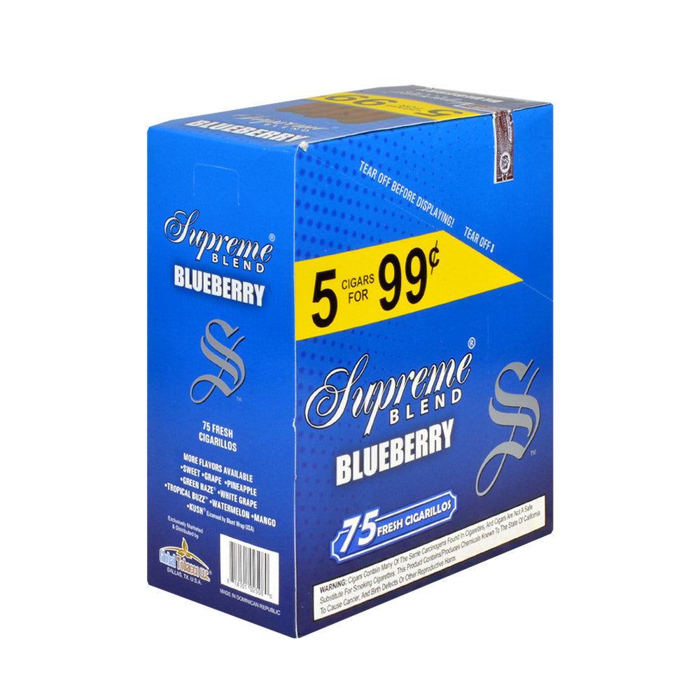 Supreme Blend Cigarillos 5 for 99 Cents Blueberry 15 Packs of 5 2