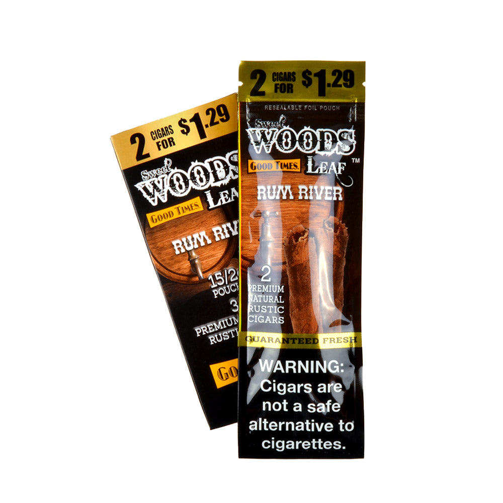 Good Times Sweet Woods 2 For $1.29 Cigarillos 15 Pouches Of 2 Rum River 3