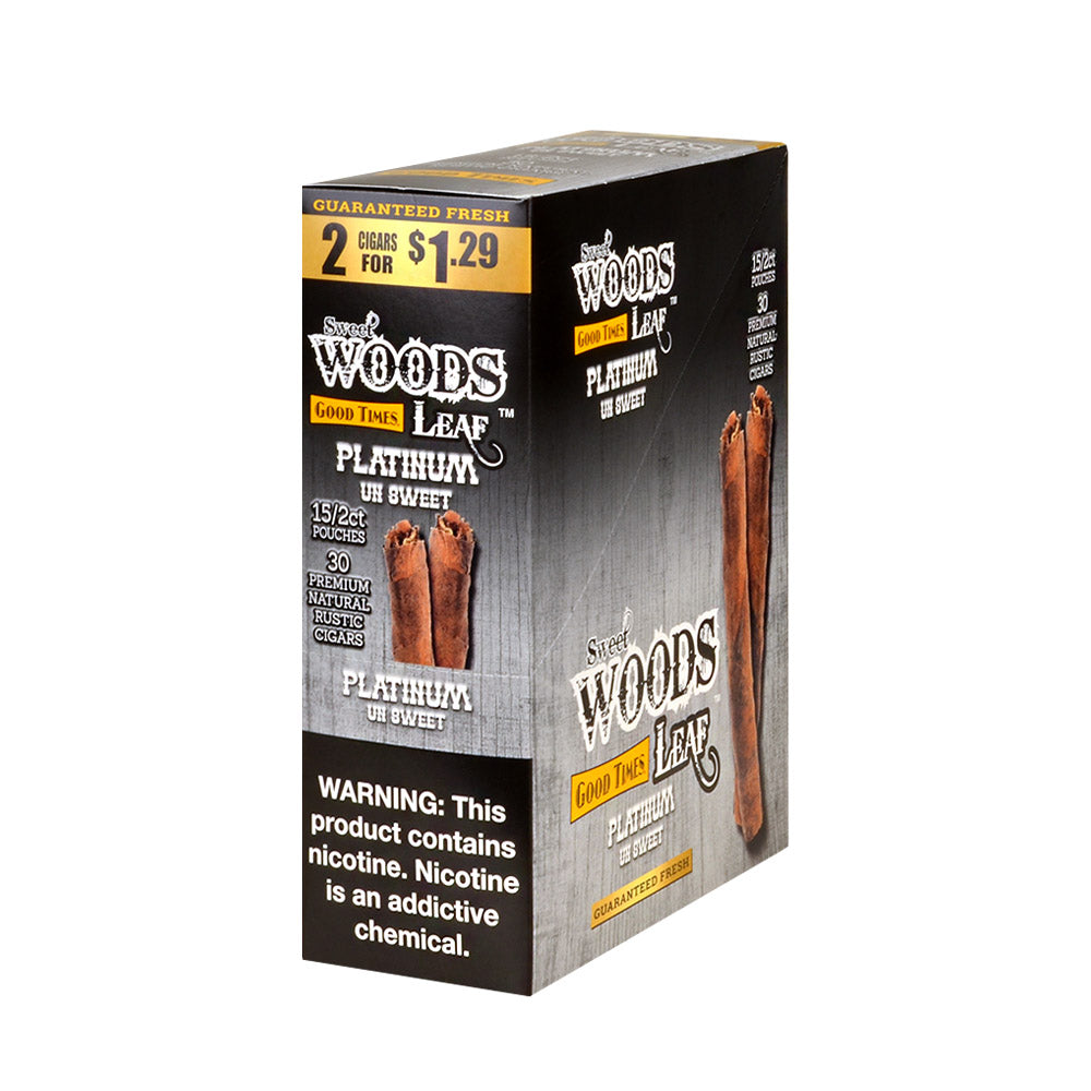 Good Times Sweet Woods 2 For $1.29 Cigarillos 15 Pouches Of 2 Platinum 1