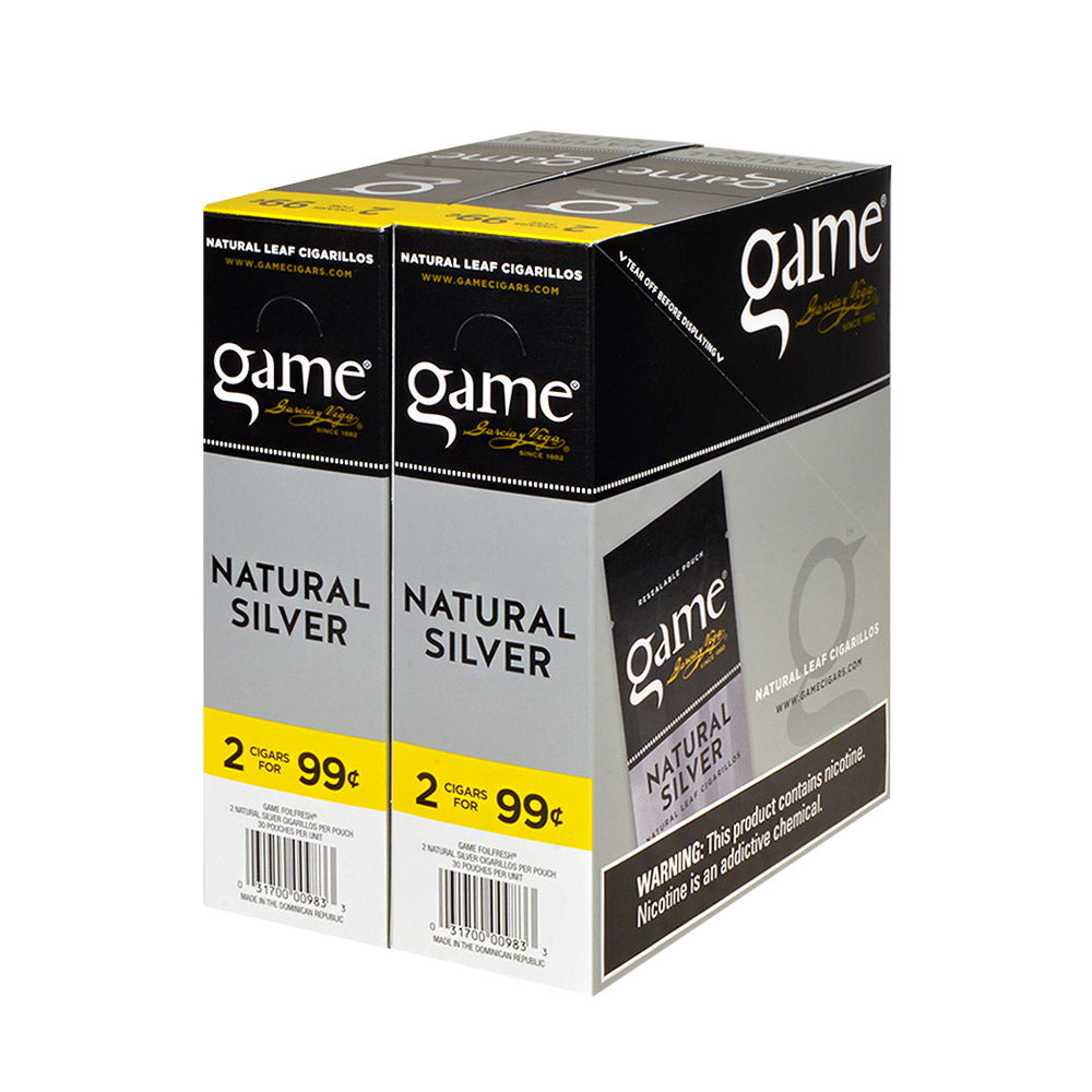 Game Vega Cigarillos Silver Foil 2 for 99 Cents 30 Pouches of 2 2