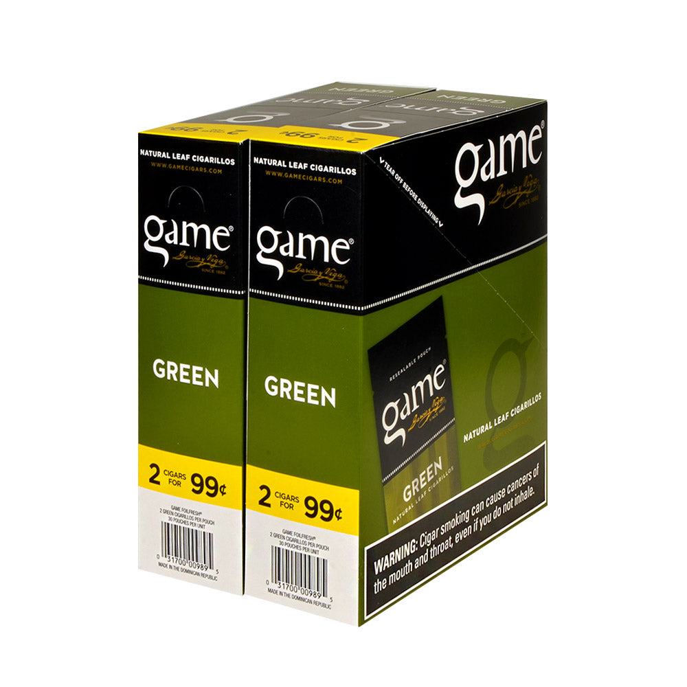 Game Vega Cigarillos Green Foil 2 for 99 Cents 30 Pouches of 2 2