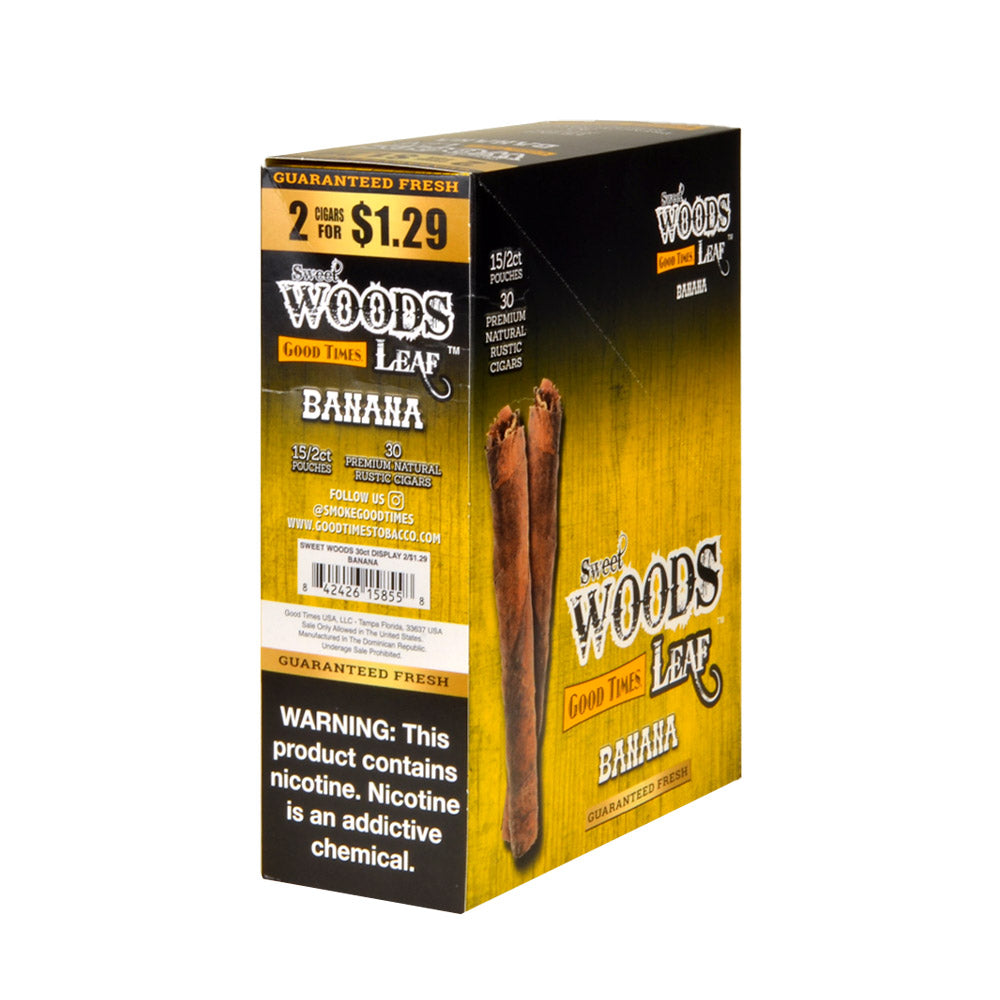 Good Times Sweet Woods 2 For $1.29 Cigarillos 15 Pouches Of 2 Banana 2
