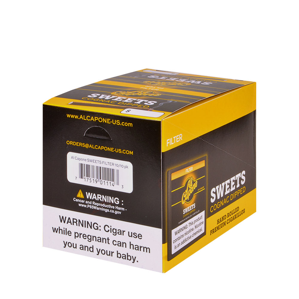 Al Capone Sweets Filter Cognac Cigarillos 10 Packs of 10 3