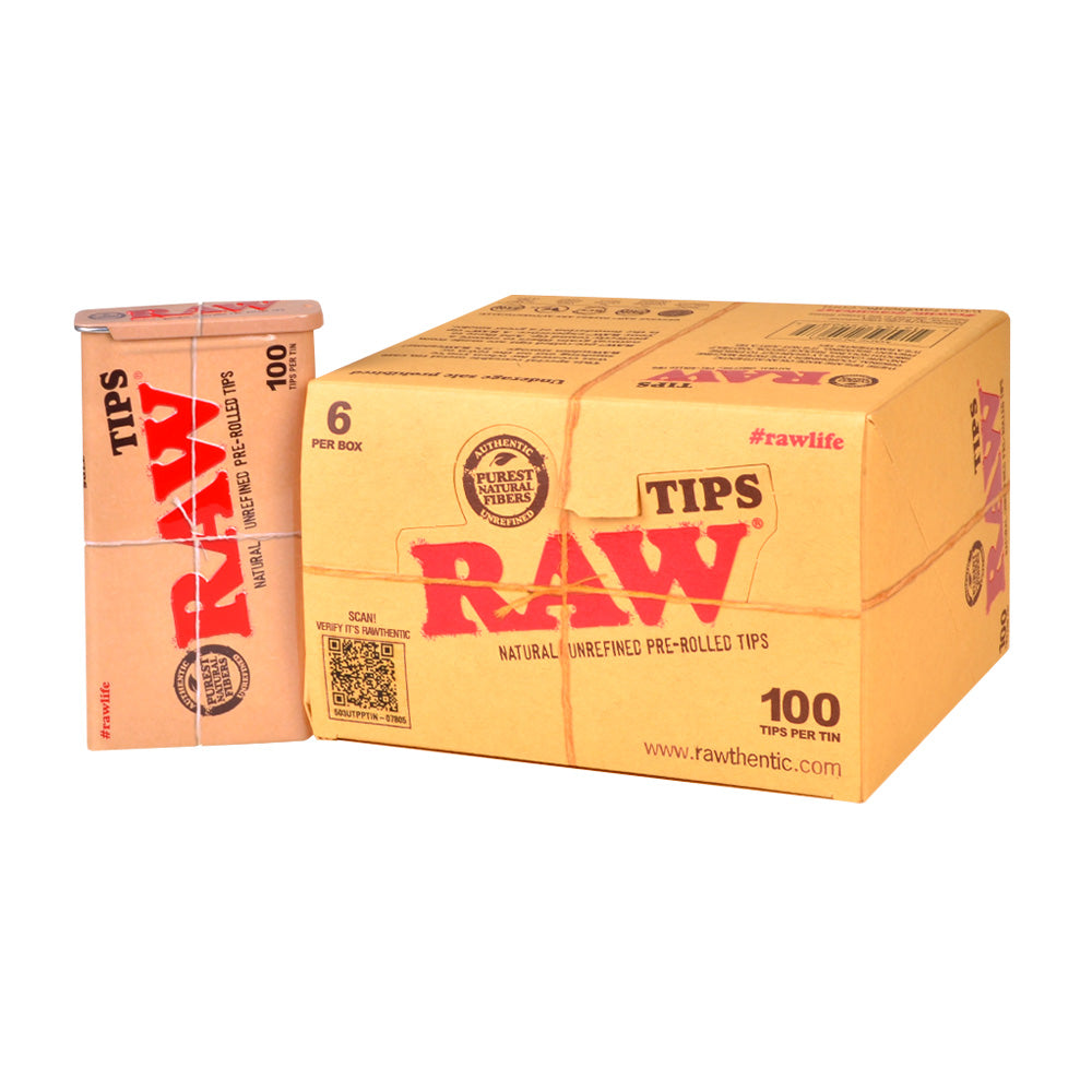 RAW Filter Tips Pre-Rolled in Tins Pack of 6 1