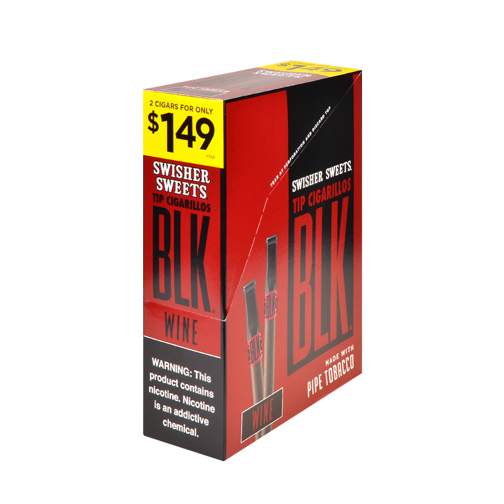 Swisher Sweets BLK Tip Cigarillos 2 for $1.49 Wine 15 pouches of 2 1