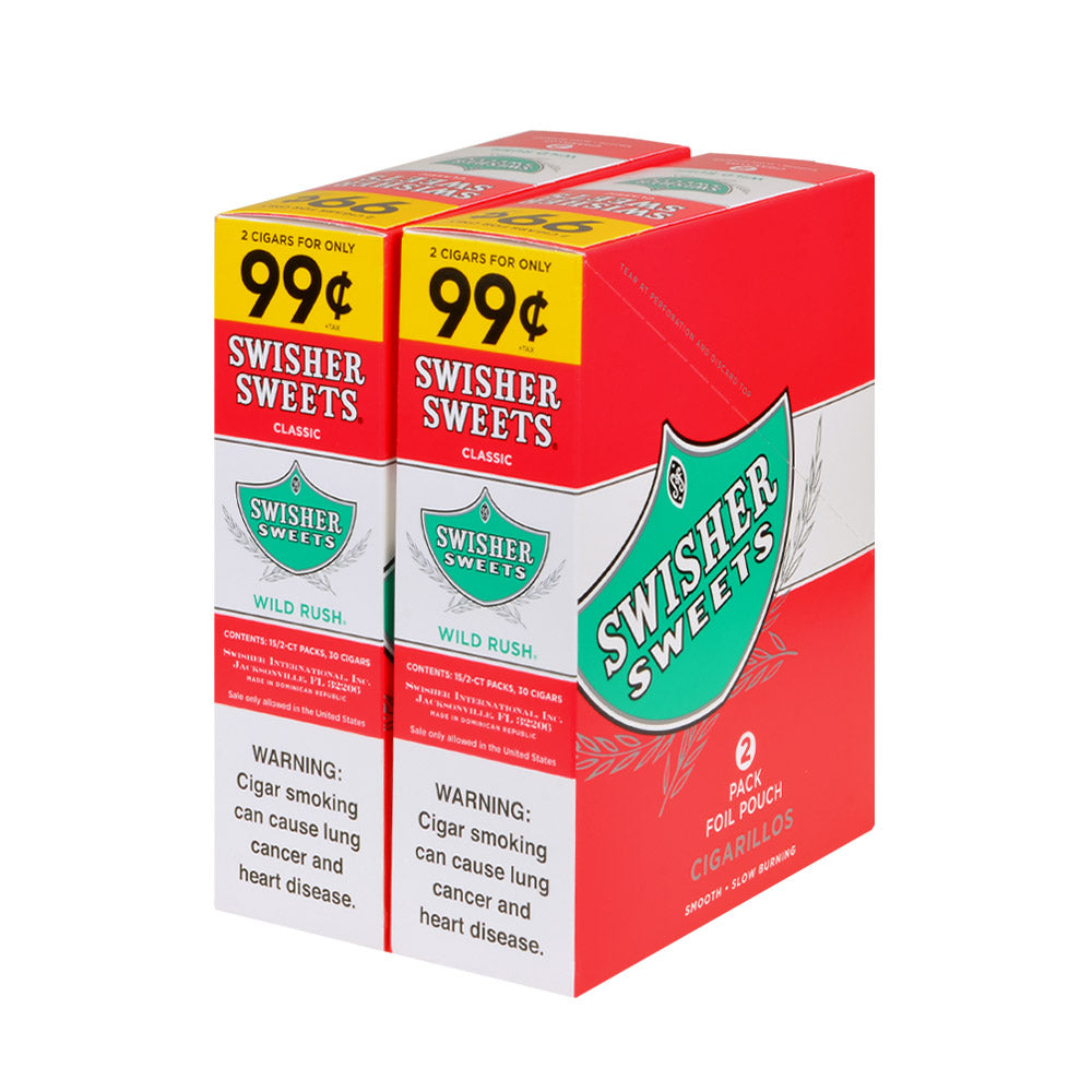 Swisher Sweets Cigarillos 99 Cent Pre Priced 30 Packs of 2 Cigars Wild Rush 2