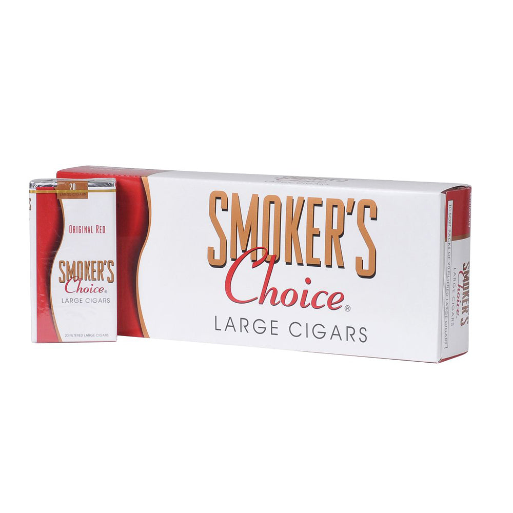 Smoker's Choice Original Red Filtered Cigars 10 Packs of 20 1
