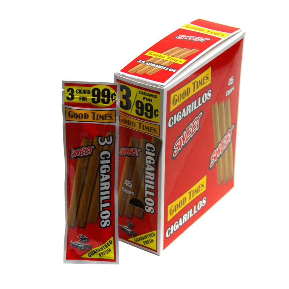 Good Times Cigarillos Sweet 3 for 99 Cents Pre Priced 15 Packs of 3 1