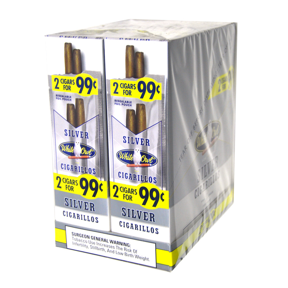 White Owl Cigarillos 99 Cent Pre Priced 30 Packs of 2 Cigars Silver 4