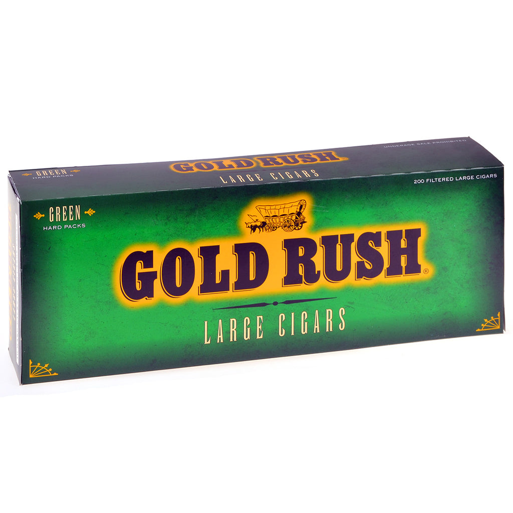 Gold Rush Green (Menthol) Filtered Cigars 10 Hard Packs of 20 1