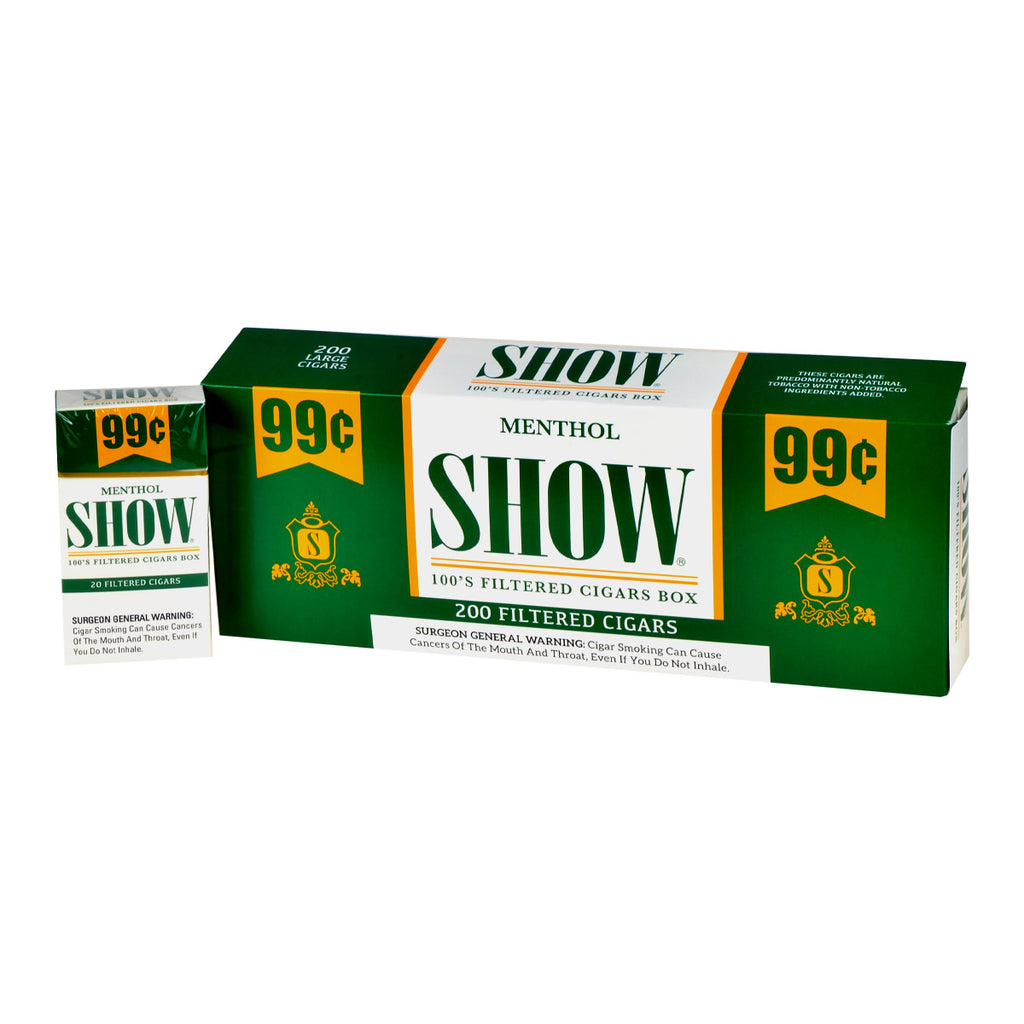 Show Menthol 99c Filtered Cigars 10 Packs of 20 1