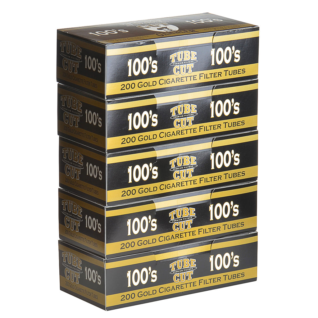 Gambler Tube Cut Filter Tubes 100 mm Gold (Light) 5 Cartons of 200 1