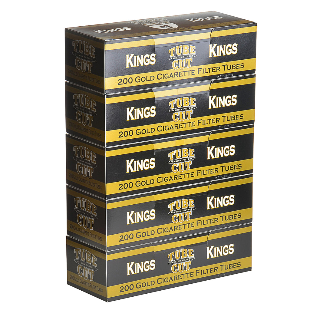 Gambler Tube Cut Filter Tubes King Size Gold (Light) 5 Cartons of 200 1
