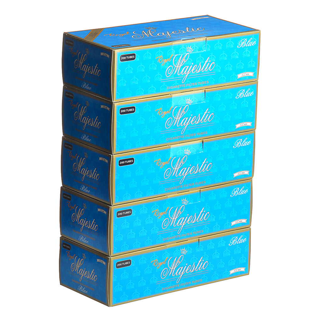 Royal Majestic Filter Tubes 100 mm Blue (Light) 5 Cartons of 200 1