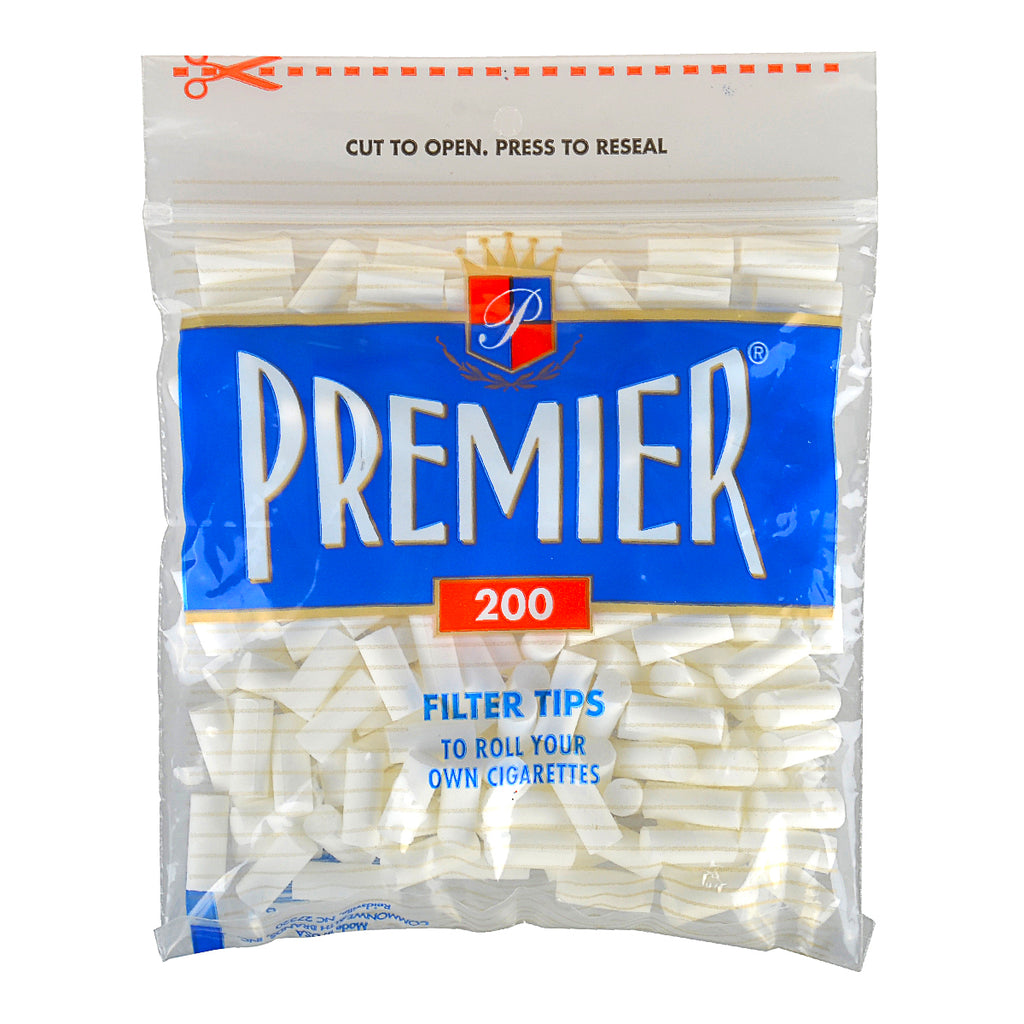 Premier Filter Tips Regular White 200 Tips Per Bag 1