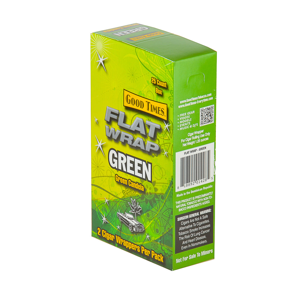 Good Times Green"Green Candela" Flat Wraps Pre Priced 25 Pouches of 2 1