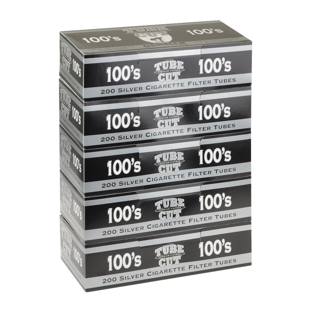 Gambler Tube Cut Filter Tubes 100 mm Silver 5 Cartons of 200 1