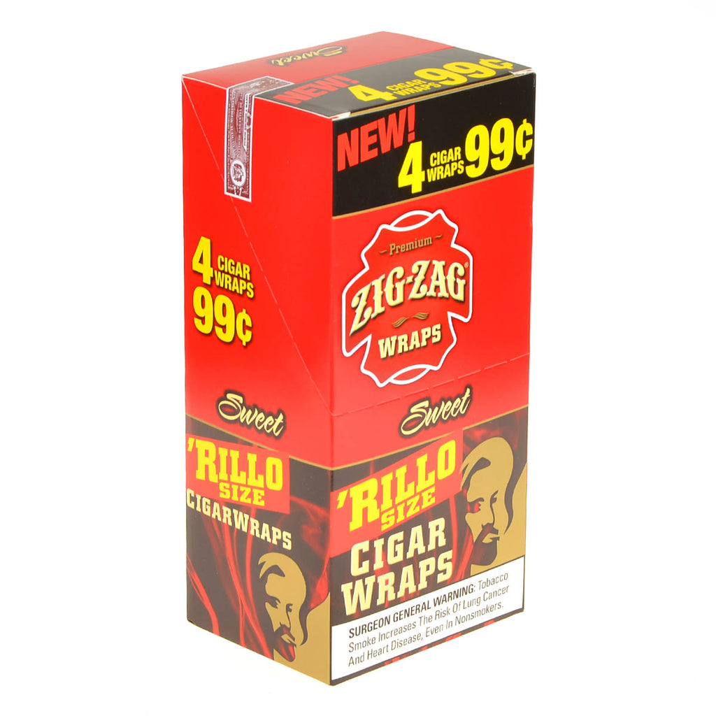 Zig Zag Rillo Size Cigar Wraps 4 for 99 Cents 15 Pouches of 4 Sweet 1