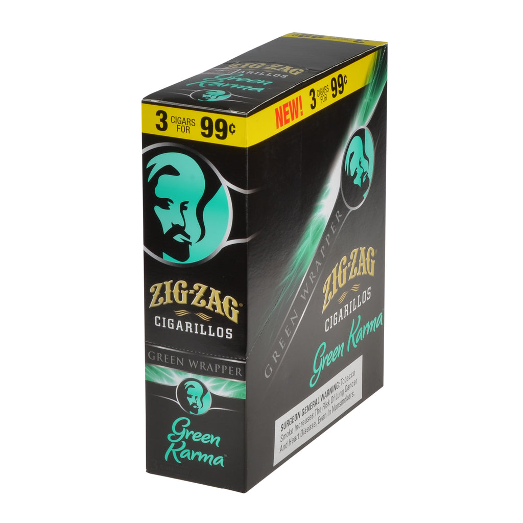 Zig Zag Green Karma Cigarillos 3 for 99 Cents 15 Pouches of 3 1
