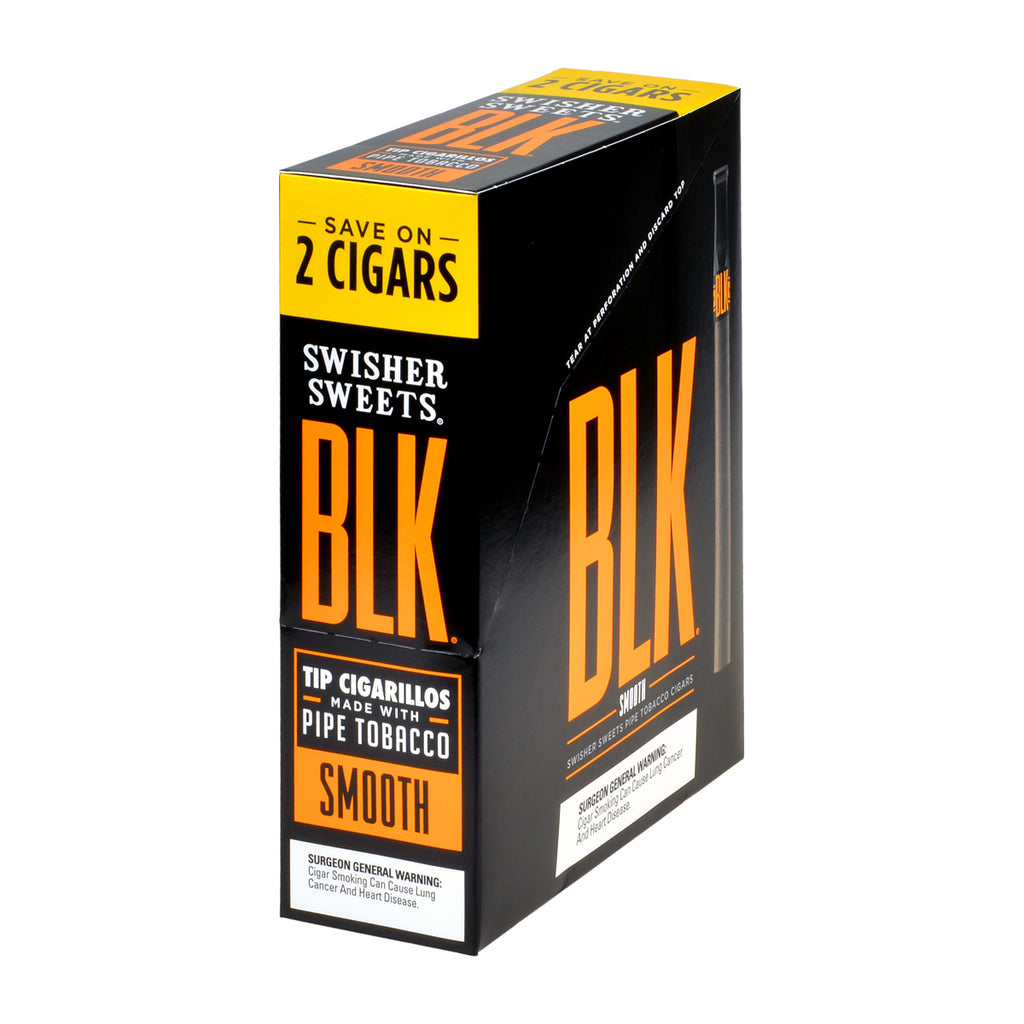Swisher Sweets BLK Tip Cigarillos 15 pouches of 2 Smooth 1