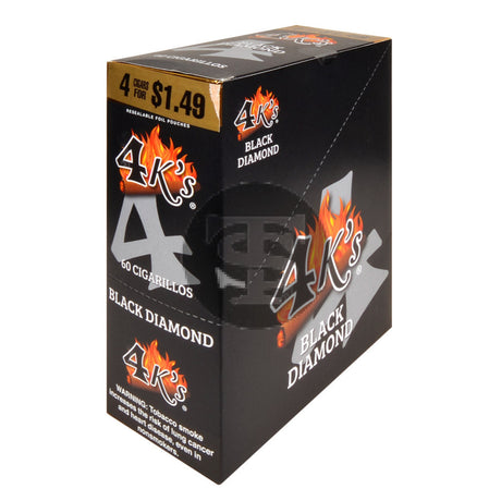 4 Kings Cigarillos 15 Packs of 4 Black Diamond Pre-Priced $1.49