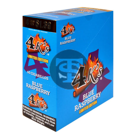 4 Kings Cigarillos 15 Packs of 4 Blue Raspberry Pre-Priced $1.39